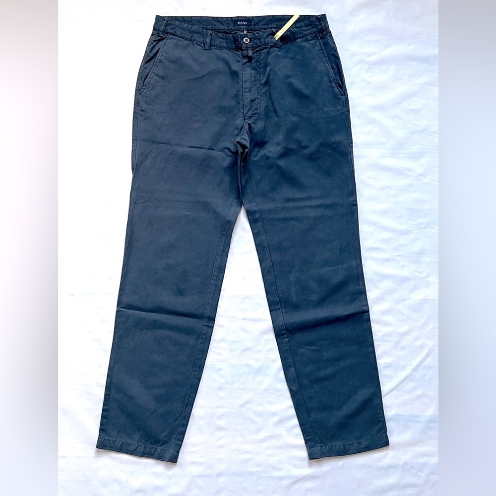 Gant Linen cotton Chinos Pants Navy blue men's W36 L34 Regular Fit